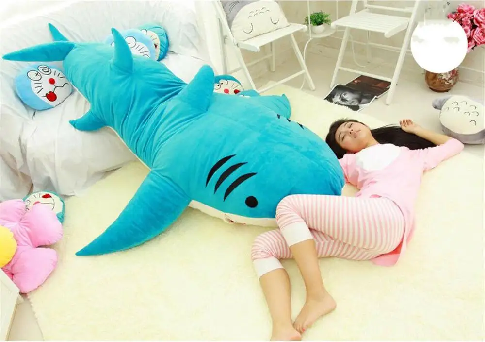 Giant Big Shark Sleeping Bag Beanbag Sofa Bed Plush Stuffed Soft Gift Pull Over