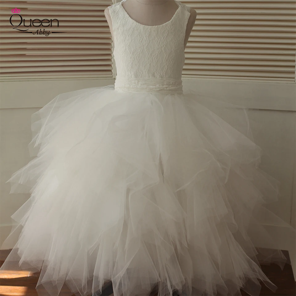 Бальное платье милое с цветочным узором для девочек коллекция 2020 года белое