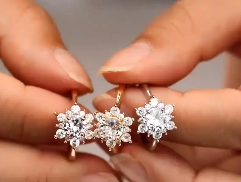 Модное женское Кристальное циркониевое кольцо серебряное ювелирное обручальное