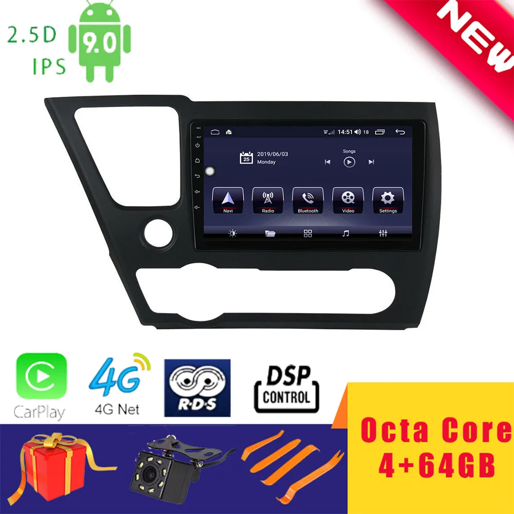 9 &quotAndroid автомобильный мультимедийный плеер GPS Навигация стерео для Honda Civic Sedan 2013