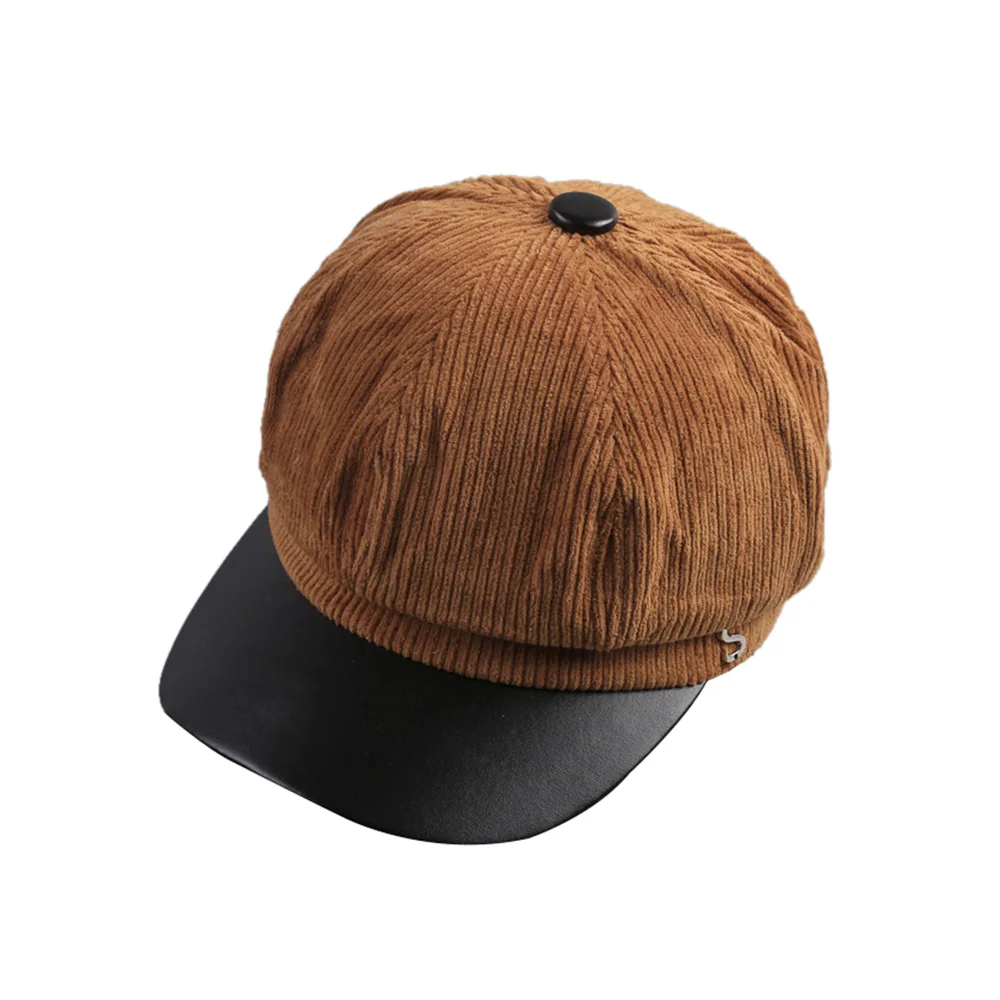 Вельветовая мягкая витанционная британская шляпка 9 цветов женские осенне