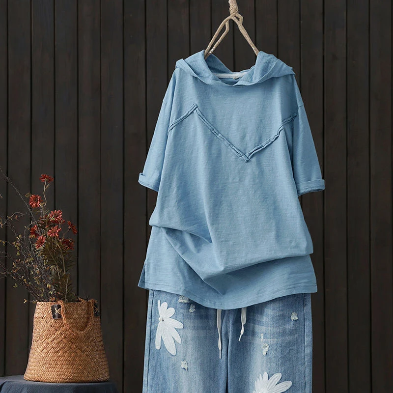 Женская свободная футболка из 100% хлопка летняя Корейская Повседневная с