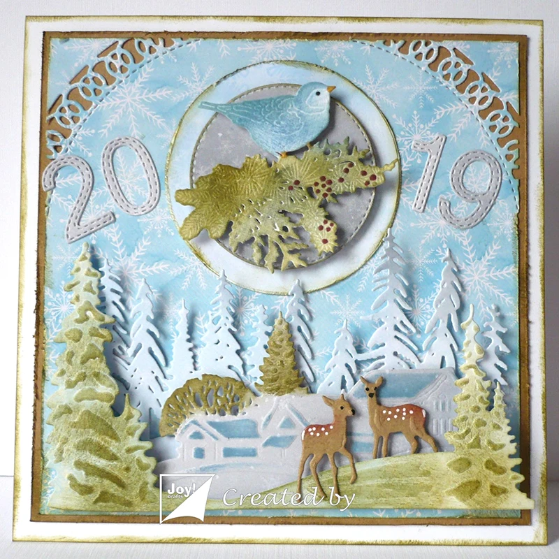 

Lucky Goddess Craft Metal cutting dies Tree & Deer Scrapbook paper craft knife mould blade punch stencils dies 2019