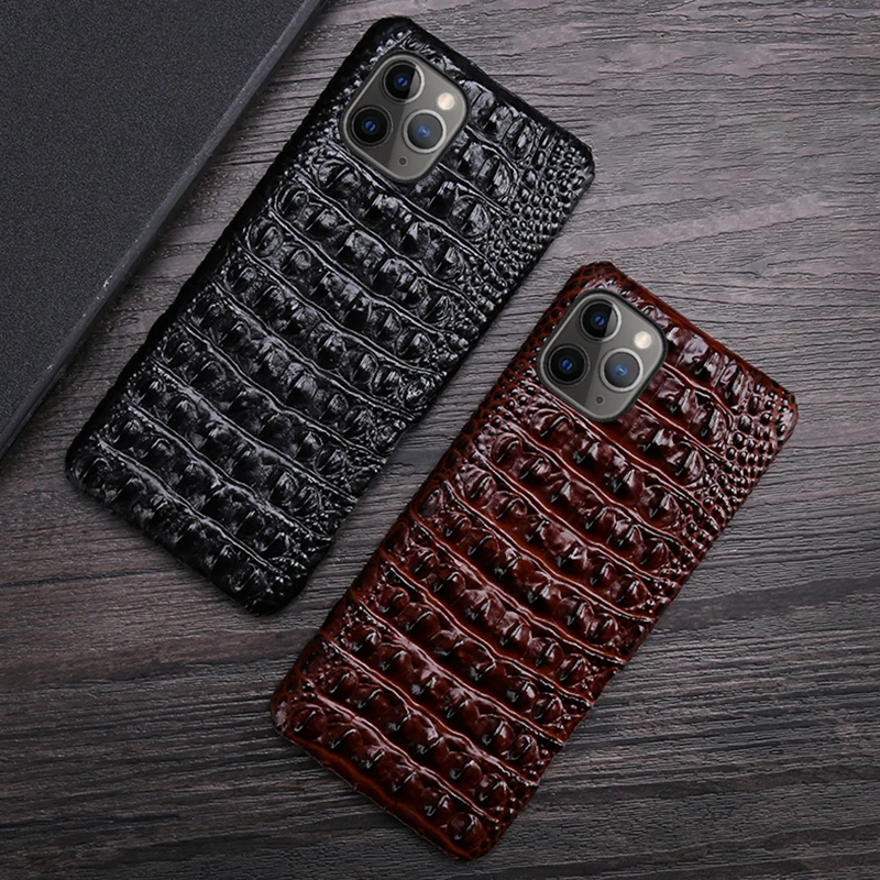Чехол для телефона из натуральной кожи iPhone 11 Pro чехол с крокодиловой текстурой Apple