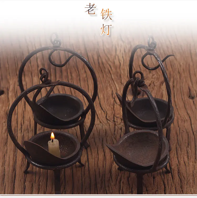 

Small Vintage Candle Holder Round Iron Farmhouse Metal Candle Holder Hanging Garden Rustic Portacandele Decoration Home WE50ZT