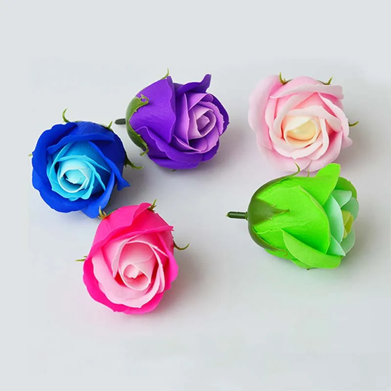

5CM Head/50PCS Artificial Soap Scented TWO Color Roses Flowers Heads Forever Fake Rose Flower,Wedding Party Valentine'S Day Gift