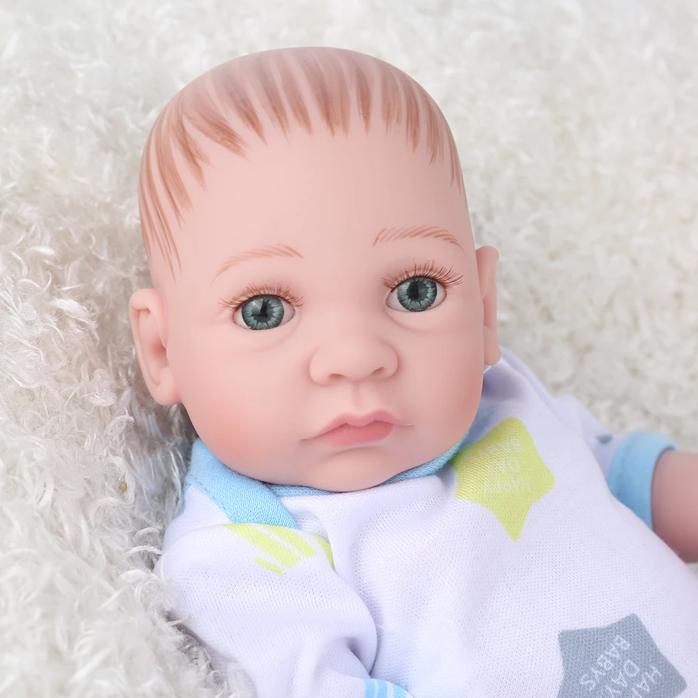 NPKDOLL boneca Кукла реборн игрушки Мини синий мальчик полный винил силиконовые Милые реалистичные куклы для купания детские игрушки Playmate