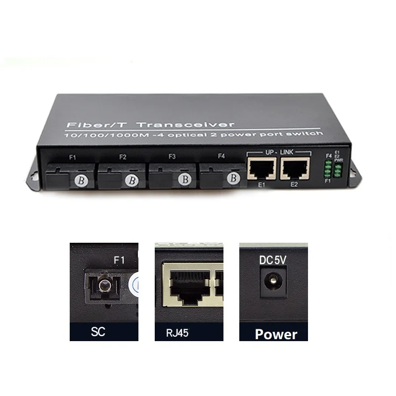 Коммутатор Ethernet 10/100 м преобразователь 20 км волоконно-оптический медиа один режим
