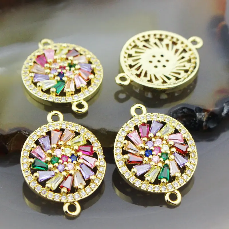 16 мм 10 шт./лот новый дизайн разноцветный cz Шарм кубический цирконий микро