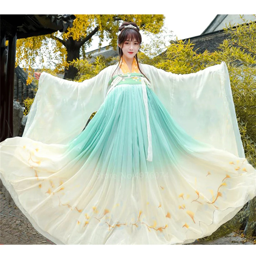 Китайская традиционная одежда Hanfu платье для женщин и девочек праздничный