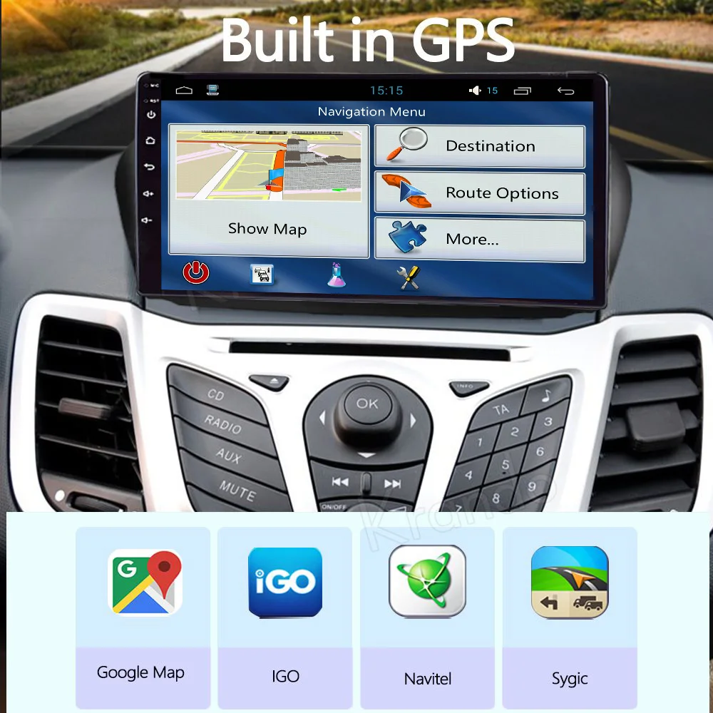 

Krando Android 10.0 9" For Ford Fiesta 2009-2017 Car Radio Player Gps Mavigation Multimedia System
