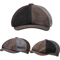 retro berets newsboy caps men fashion herringbone stitching flat cap autumn winter men woman vintage painter octagonal hats