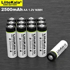 Никель-металлогидридная аккумуляторная батарея Liitokala, 1,2 в, AA, 2500 мА  ч, для температурного пистолета, пульта дистанционного управления, мыши, игрушка на батареях, 1-10 шт.