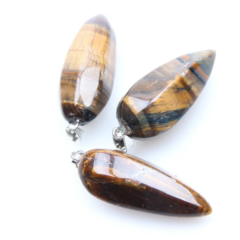 Уникальный 1 шт. натуральный тигровый глаз Шестигранная пуля кулон неправильной