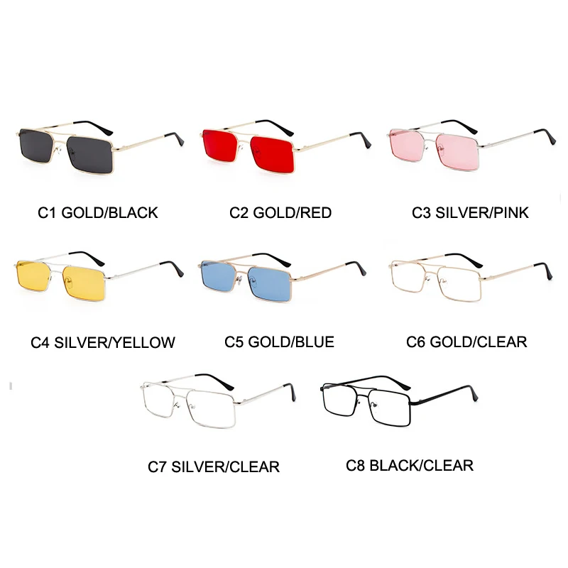 

OEC CPO Small Square Sunglasses Men Retro Grey Eyewear Vintage Glasses Metal Fashion Shades UV400 Vintage Glasses O217