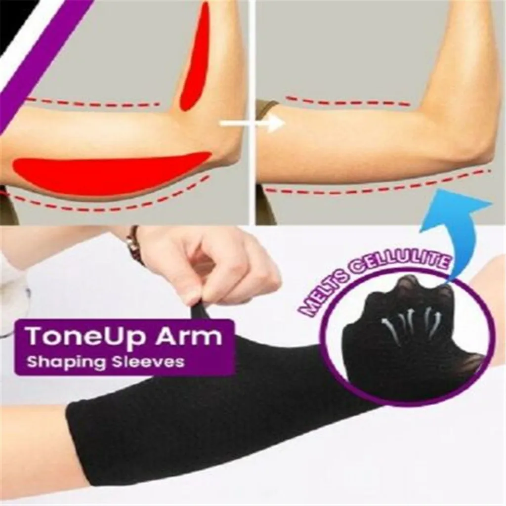 

1Pair Women Slimming Arm Shaping Sleeves Elastic Shaperwear Compression Arm Belt Tone Up Arm Sleeve Taping Massage For Women