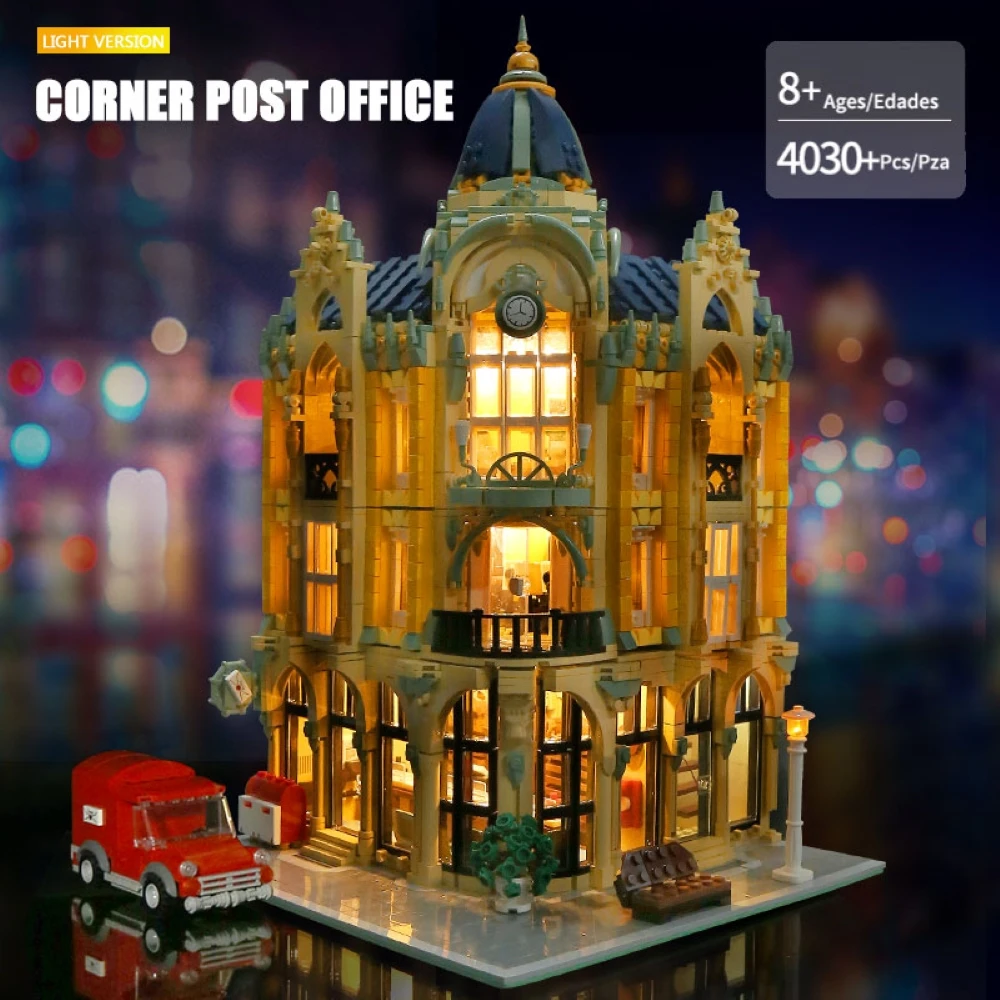 

Форма король MOC, почтовая служба, угловые модели, строительные блоки, кирпичи, уличная сборка, DIY Развивающие игрушки для детей