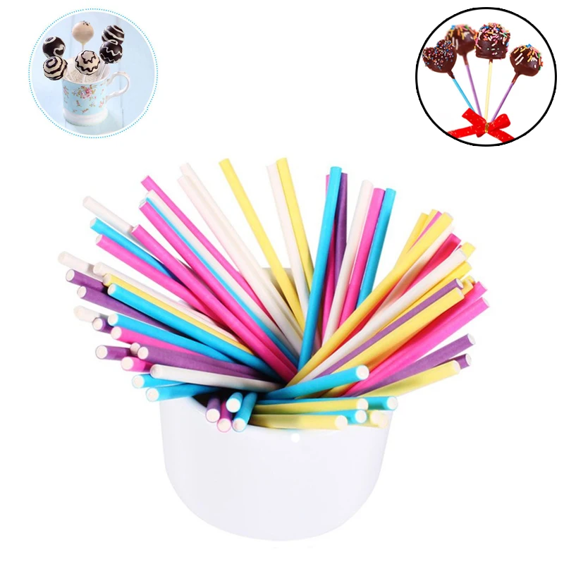 

Baking tools Colorful Paper Lollipop Sticks Cake Pop Sticks Favor Supplies for Craft Project Decoration
