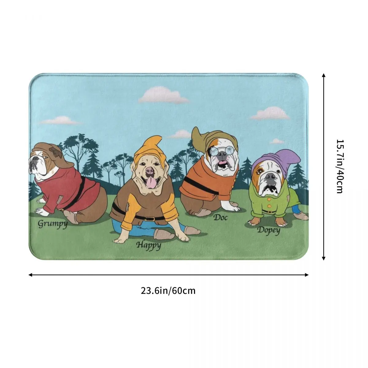 Коврик с изображением бульдога гномов коврик для ног ванной нескользящий входа