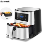 Многофункциональная электрическая фритюрница Sunmaki 360 л, духовка для выпечки 1700 , светодиодный сенсорный экран, домашнее приготовление, Вт, фритюрница без масла