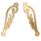 5 шт.лот Золотые Крылья Ангела полые соединители для подвесок из нержавеющей стали ручной работы Шарм DIY серьги браслет принадлежности для изготовления ювелирных изделий