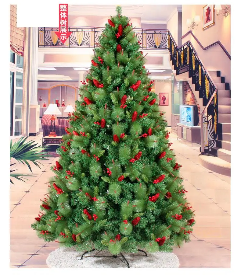 

2.4M Tall Luxury Encrypted Christmas Tree Heavy Pine Artificial PVC Christmas Tree New Year Home Decoration Free Shipping