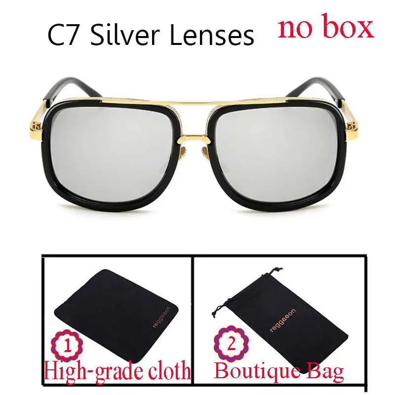 1828 c7 nobox CHAUD! Surdimensionné hommes femmes lunettes de soleil hommes marque de luxe femmes lunettes de soleil для тостов и mâle, женские и мужские очки, солнечные очки - Цвет линз: 1828 c7 nobox