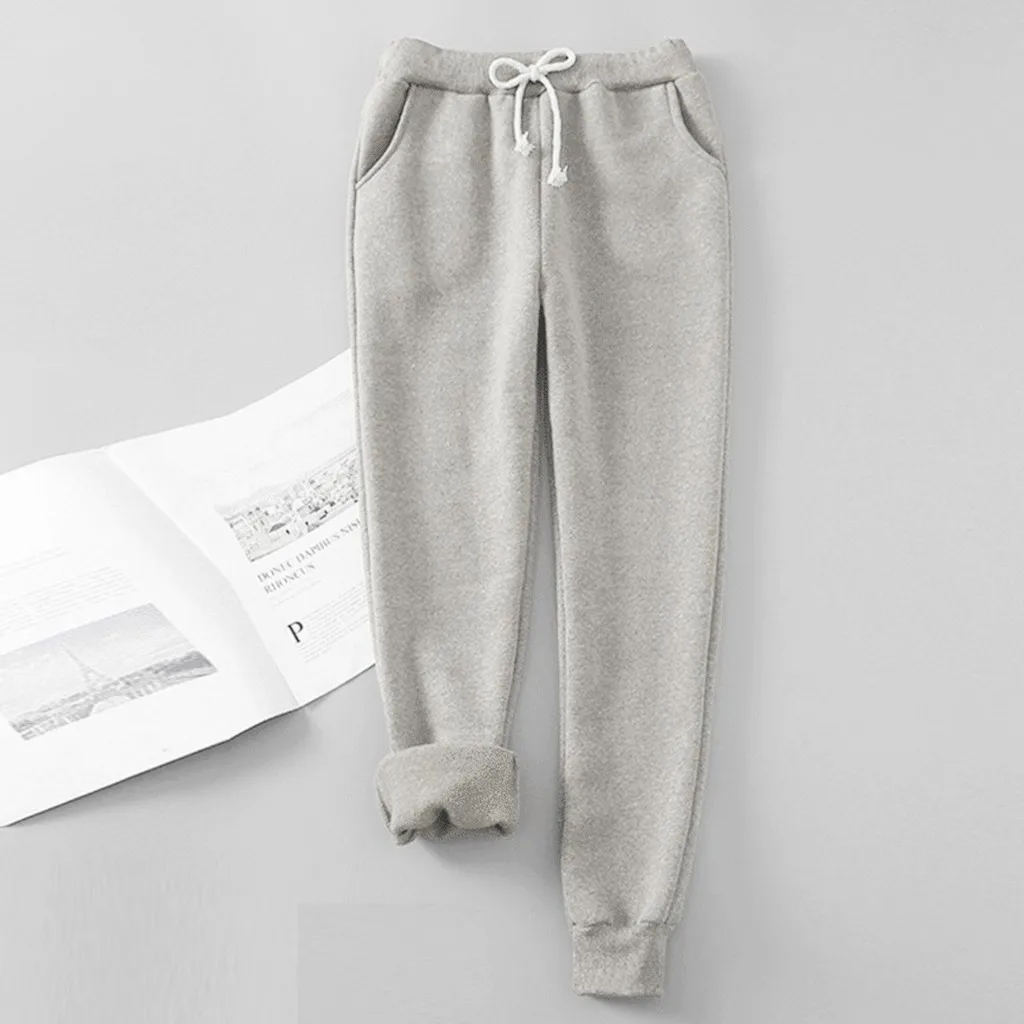 Теплые женские брюки зимние толстые кашемир из флиса теплые повседневные