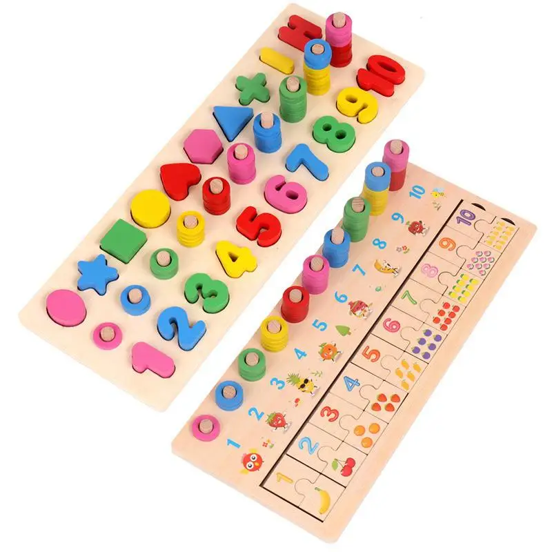 

Обучающие деревянные игрушки Монтессори для детей, доска, магнитные математические цифры для рыбалки, подходящая форма, игрушка для раннег...