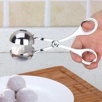 1 pcs stainless steel fish stuffed meat ball machine meat cooking kitchen mold tools spatula hole cap food folder meatball maker