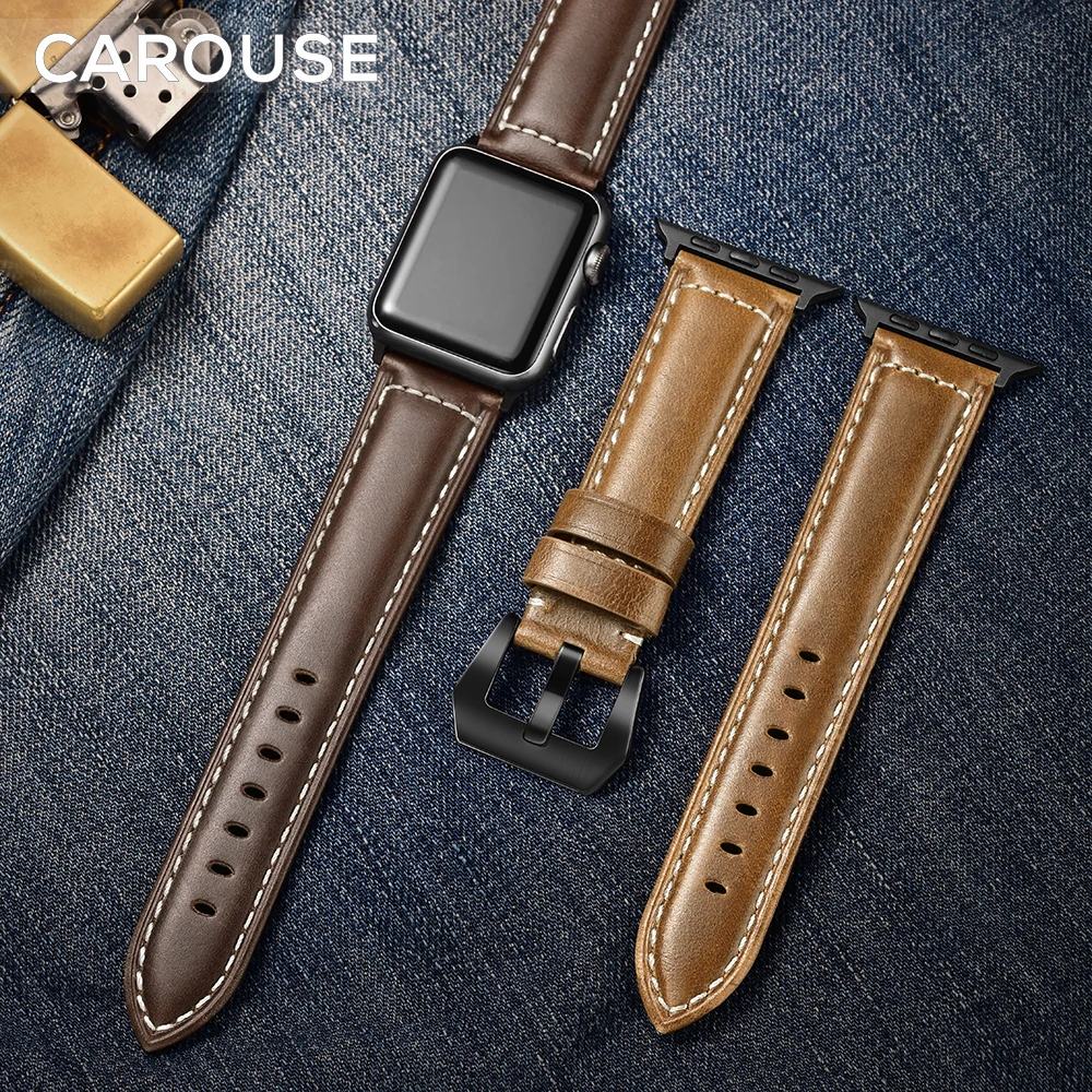 Кожаный ремешок для часов Apple Watch серии SE/6/5/4/3/2/1 38 мм 42 iWatch 44 40 | Наручные часы