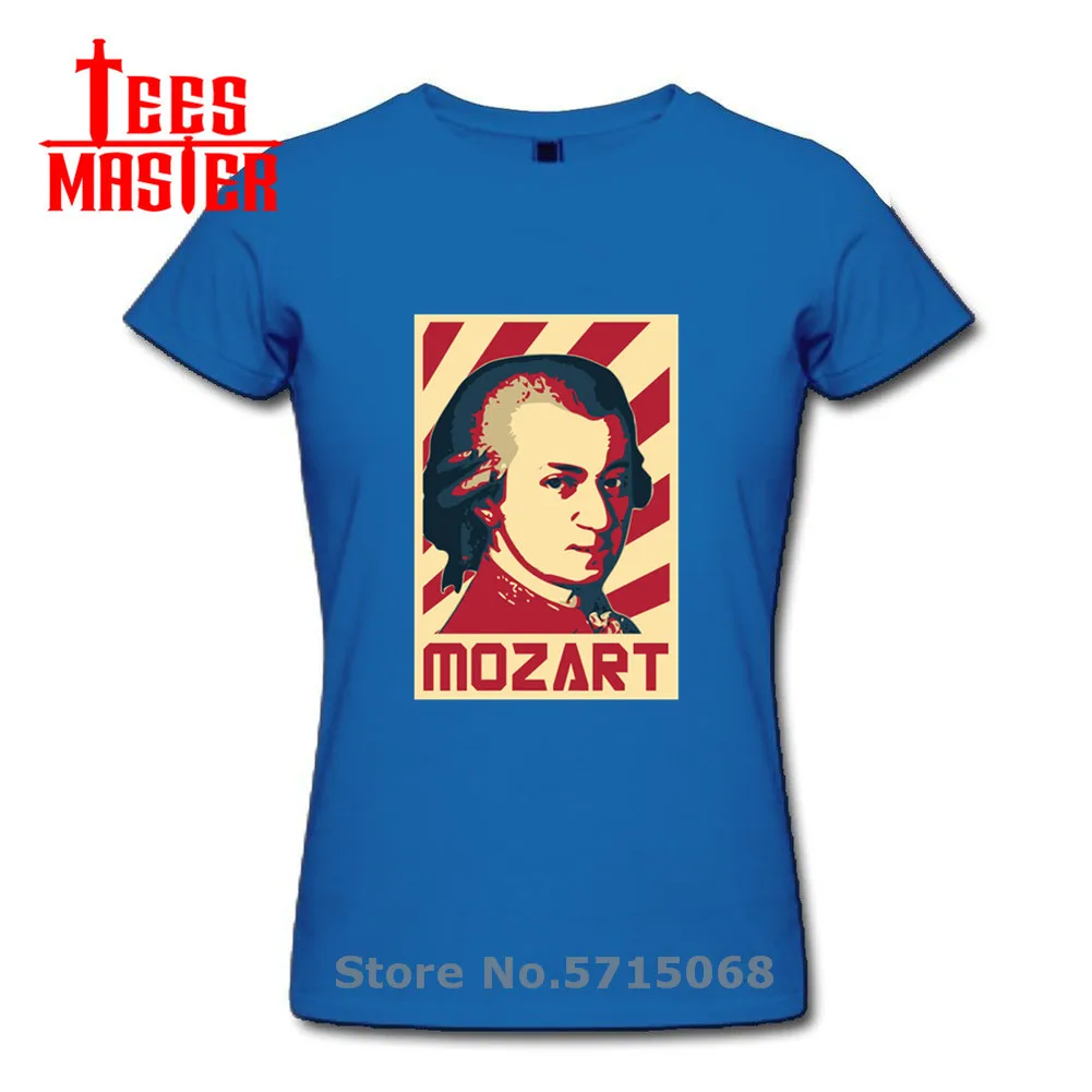 Mozart Радуга плакат народного творчества футболки женские известный композитор