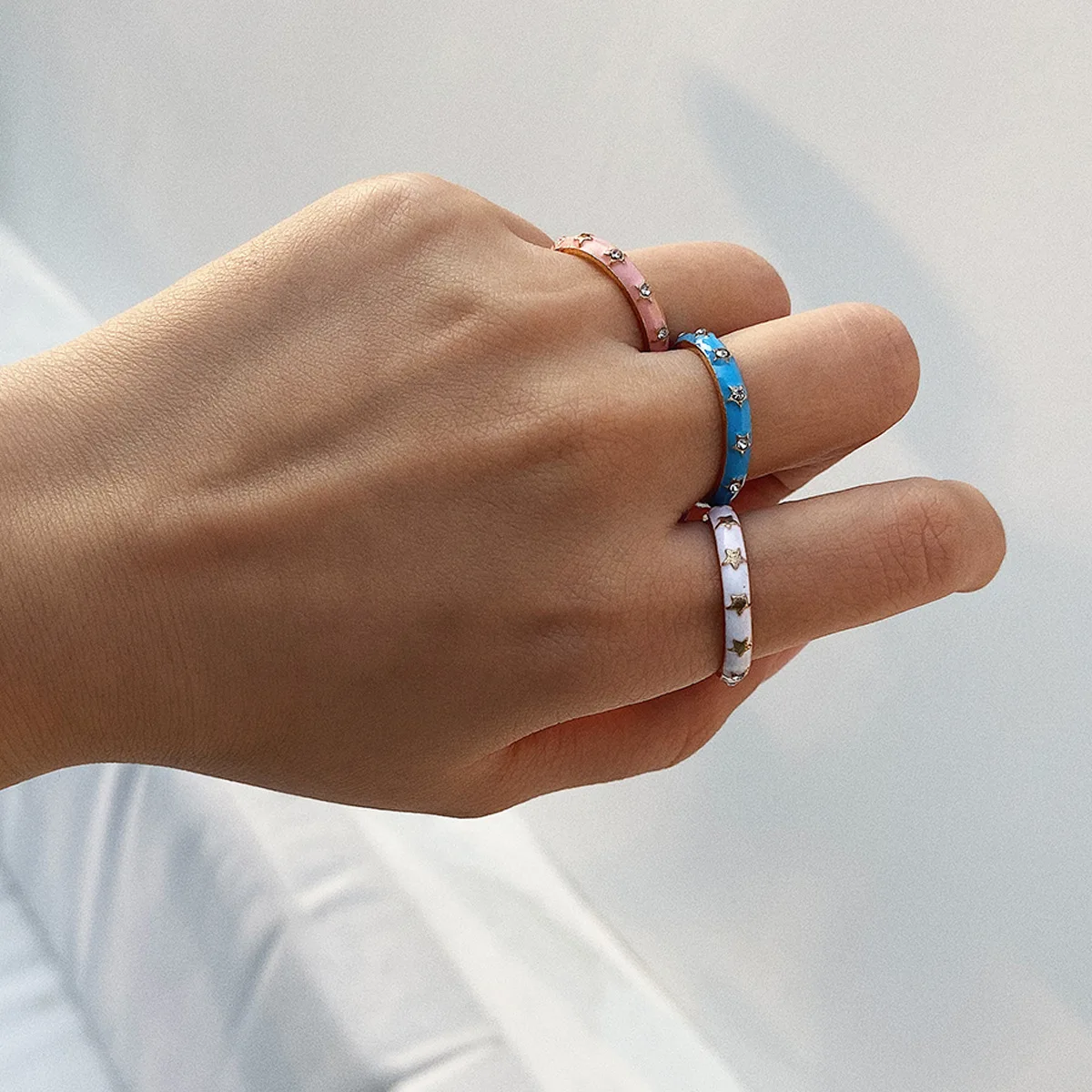 3 шт./компл. модные женские туфли голубого розового и белого цвета звезды