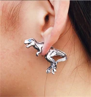 new cute frog dinosaur earrings for women girls animal gothic punk earrings perforation pierced female korean jewelry
