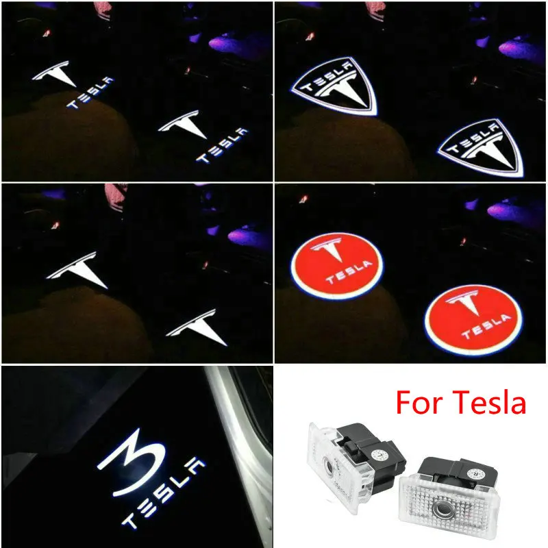 2 шт. для Tesla Model S 3 X Y Led Автомобильная Дверь Добро пожаловать светильник с