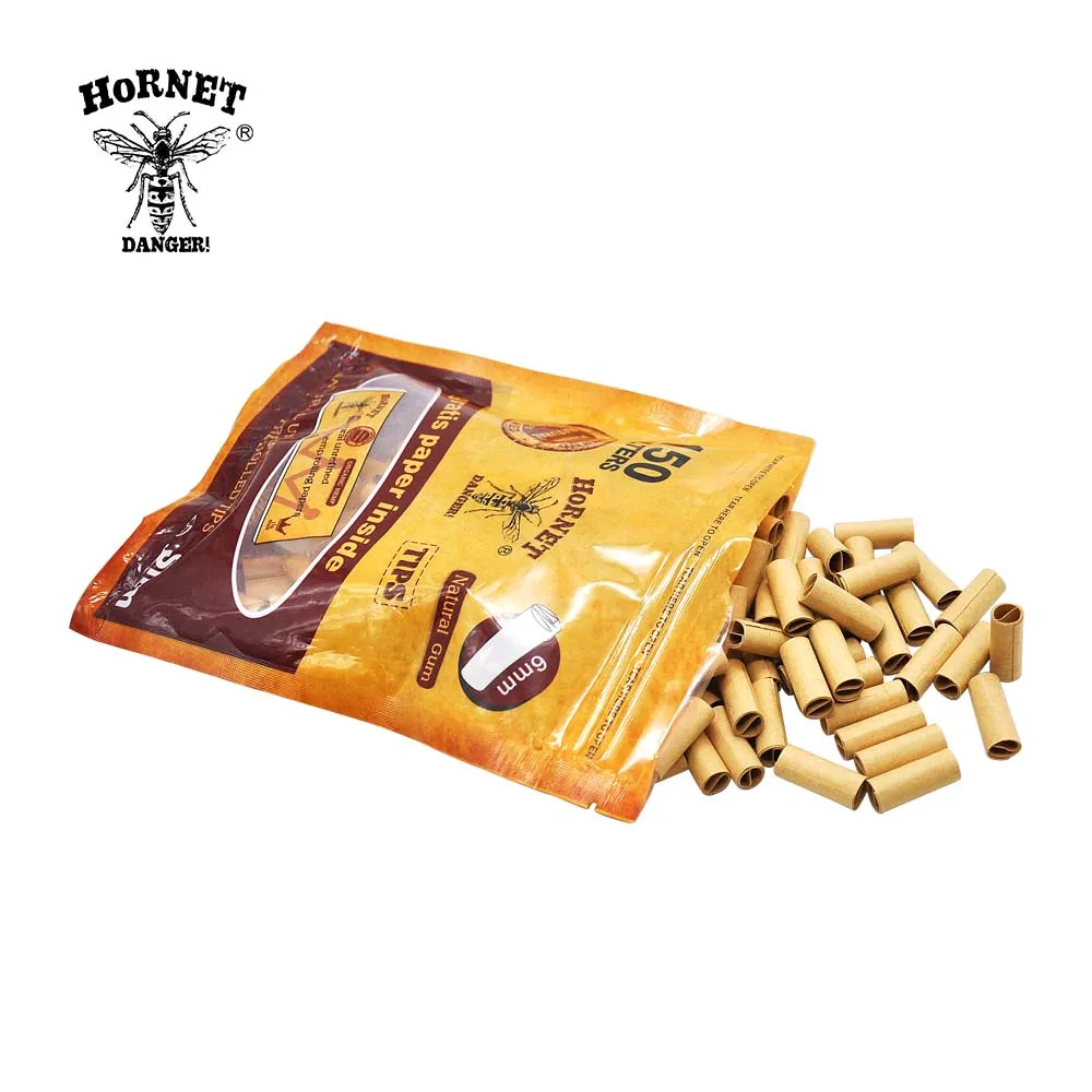 

HORNET DANGER 150 x Per Rolled Filter Tips Paper Natural Gum Slim Rolled Natural Unrefined Smoke Cigarette Filter Rolling Tips