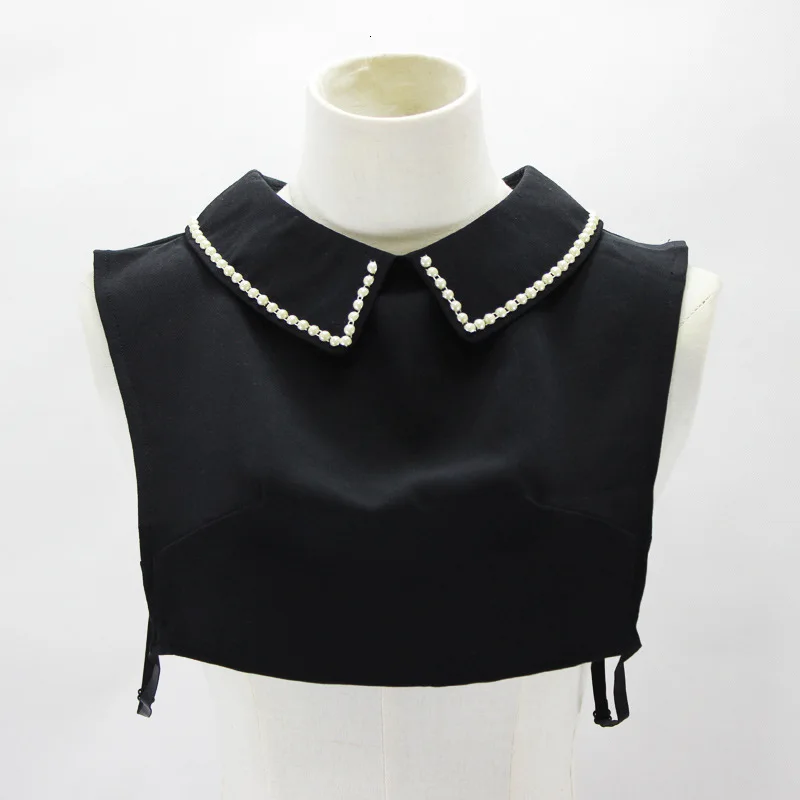 

Doll Set Pearl Decoration Lead Square White Dickie Fake Collar Detachable New Free Shipping Necklace Shirt Women