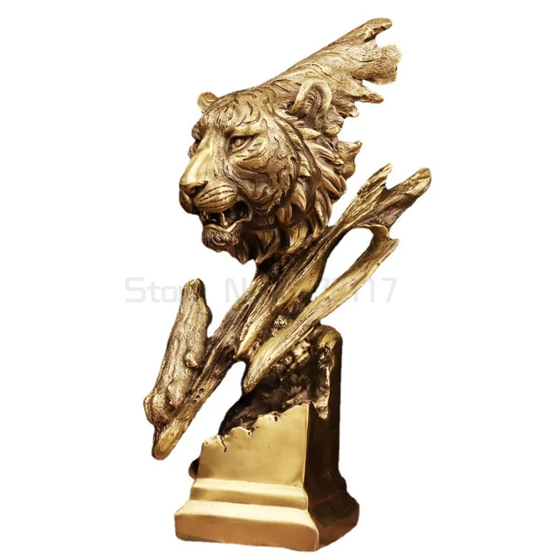 

Abstract Tiger Bust Statue Handmade Resin Wild Animal Head Sculpture Art and Craft Ornament for Home Decor and Birthday Gift