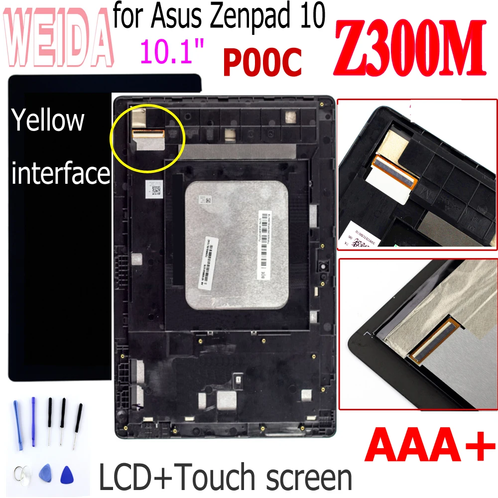 ЖК дисплей с рамкой Weida Z300M для Asus Zenpad 10 Z300 P00C сенсорный экран в сборе дигитайзер