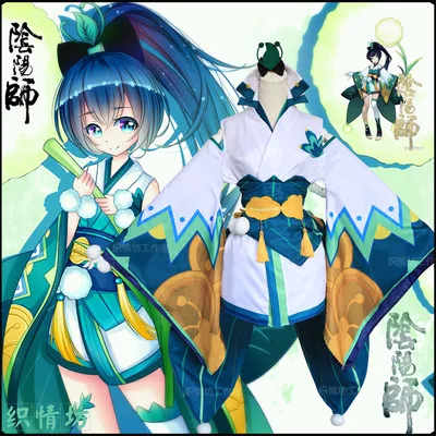 

Кимоно из игры Onmyoji Yin-Yang Division Hotarugusa, женский костюм для косплея, платье, пояс, головной убор, бант