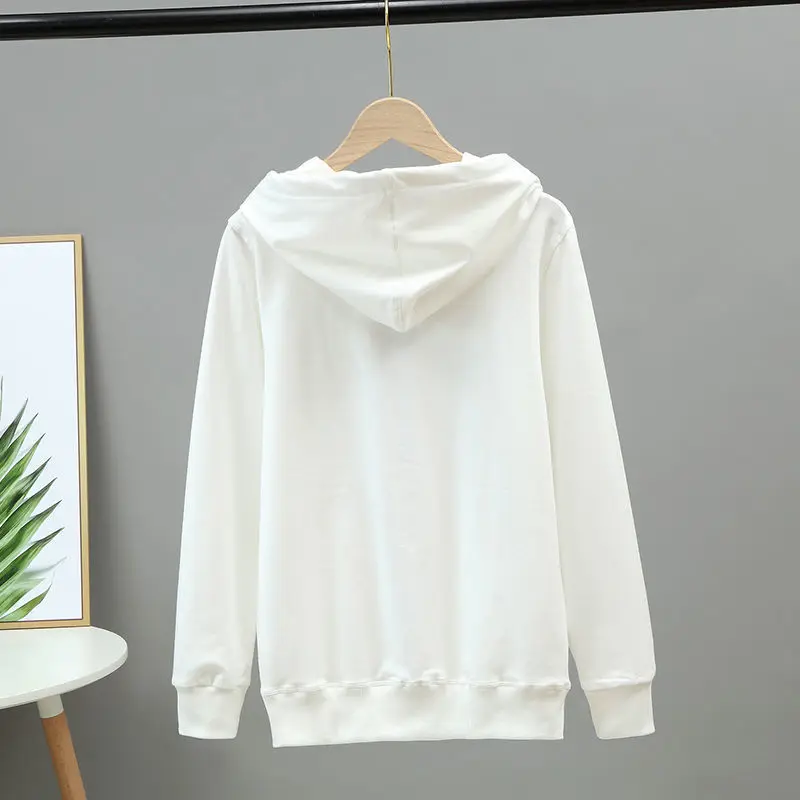 

2021 Spring Autumn Woman's Hoodies Oversize Female Loose Cotton Solid Casual Plus Size Sweatshirts Lady Fashion Zipper Hoodies