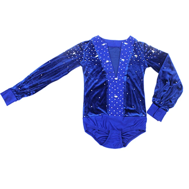 Рубашки для латинских танцев с длинным рукавом для мальчиков, трико, топы для бальных танцев, бархатная рубашка для латинских танцев высокого качества