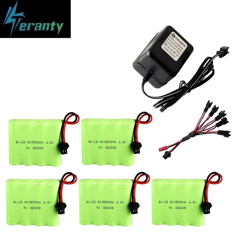 4 8 v 1800mAh батарея и зарядное устройство для RC автомобилей Роботы танки пистолет