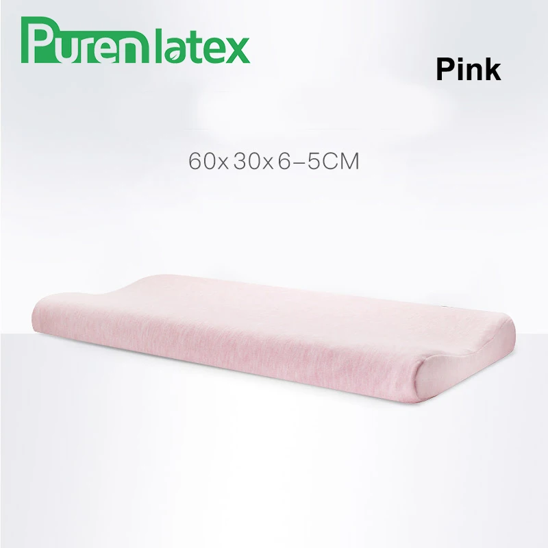 PurenLatex подушка из пены с эффектом памяти мягкая подушка медленный отскок шеи Защита позвоночника тонкая подушка для голландской жены детская Подростковая подушка - Цвет: Pink