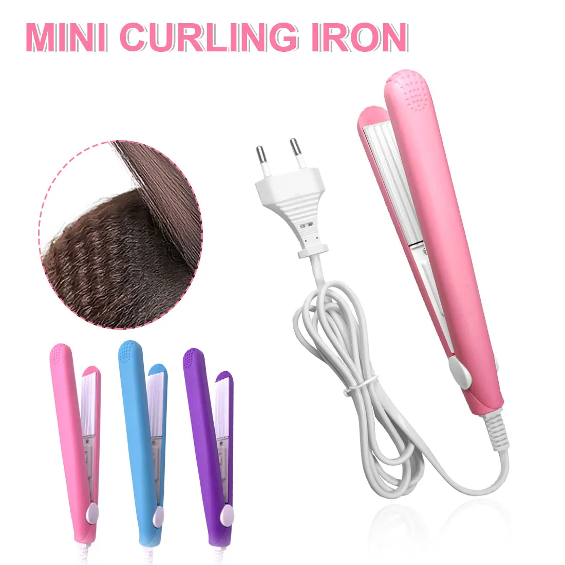 

2021 Mini Hair Curling Iron Hair Curler Ceramic Hair Straightener Corrugate electric Hair Curling Iron Styling Tools