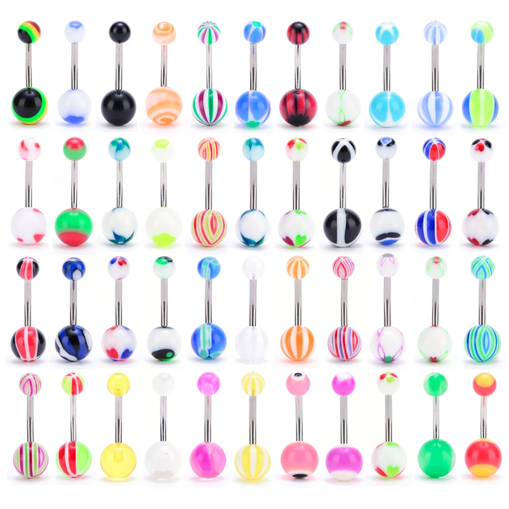Пирсинг живота разных цветов 5 шт./компл. акриловый шар из нержавеющей стали