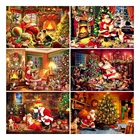 Алмазная 5d Вышивка сделай сам, картина с мультяшным зонтиком Санта-Клаусом, вышивка крестиком, квадратная, круглая, мозаика, украшение для хобби