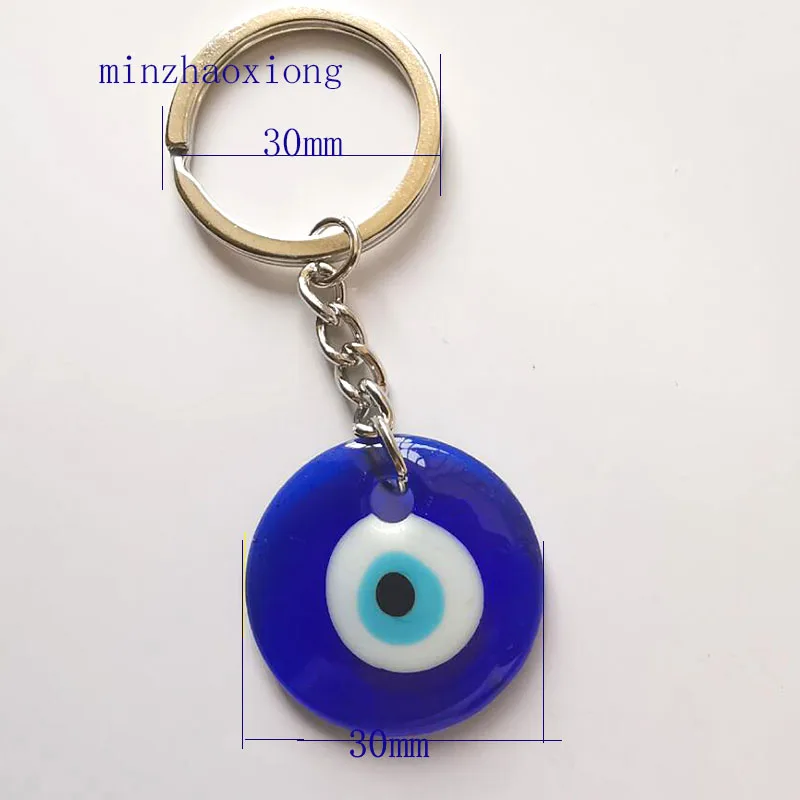 

1pcs Keychain Turkish Blue Evil Eye Glass Charm Key Chains Pendant Keyring Nazar New Fashion Gift for women men wholesale