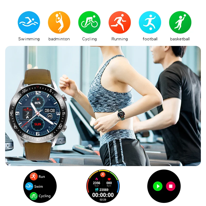 

LIGE New smart band IP68 waterproof sport smart watch men women Fitness watch for iPhone call information Heart rate smartwatch