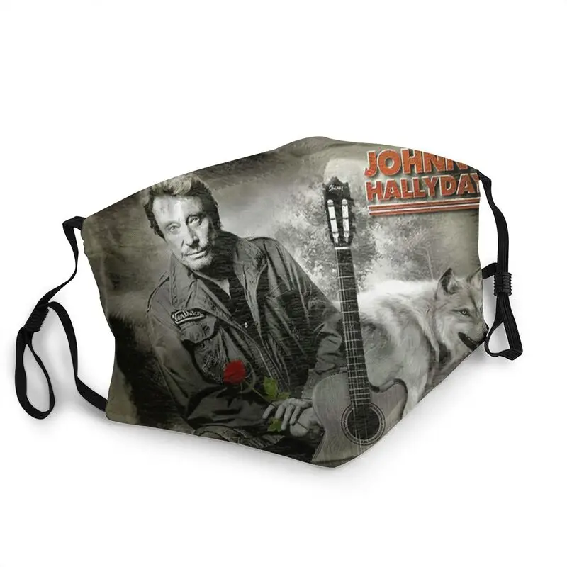 

Johnny Hallyday Wolf Breathable Face Mask Adult French France Rock Singer Anti Dust Protection Cover Respirator Mouth Muffle